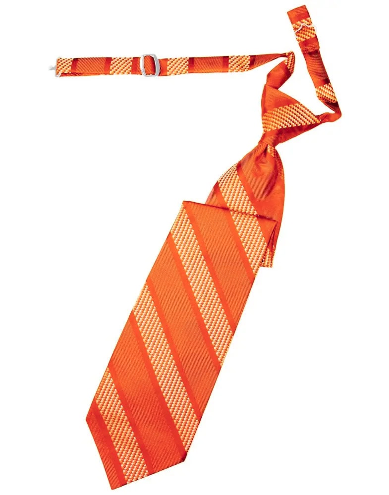 Mandarin Venetian Stripe Pre-Tied Long Tie