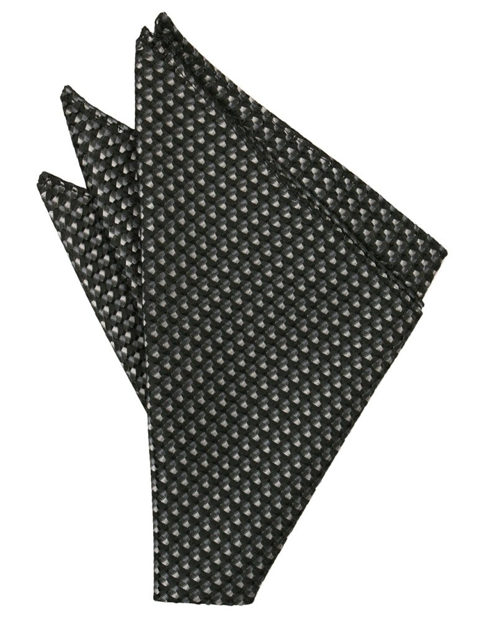 Asphalt Venetian Pocket Square - Tuxedo Club