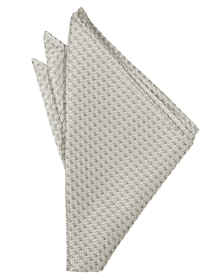 Platinum Venetian Pocket Square - Tuxedo Club