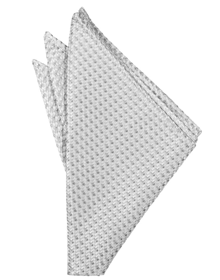 Silver Venetian Pocket Square - Tuxedo Club